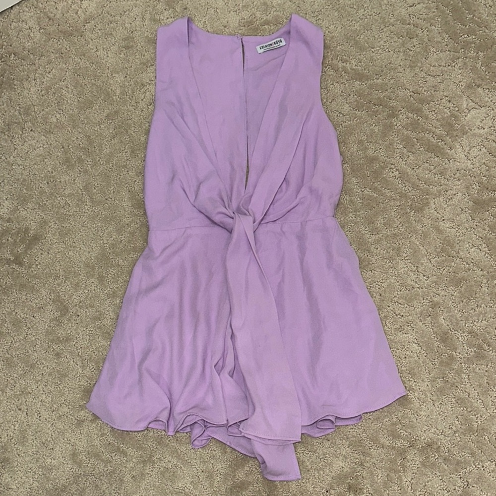 Lavender Tie Front Romper